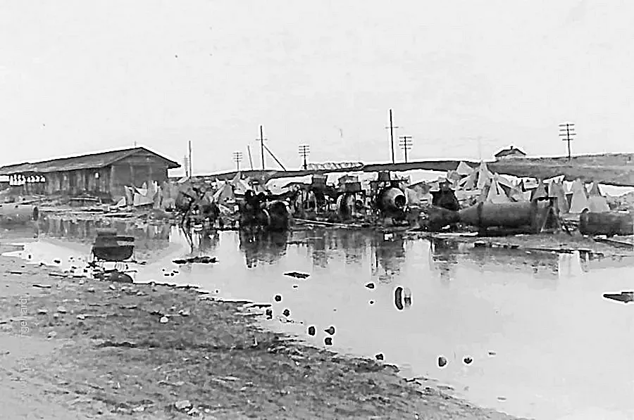 Der Bahnhof von Krasnoje Selo 1941.