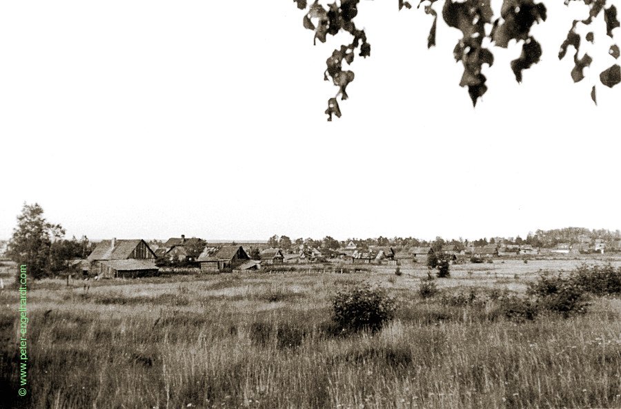 Dorf etwa 800m hinter der HKL vor Kolpino Aug. 1942